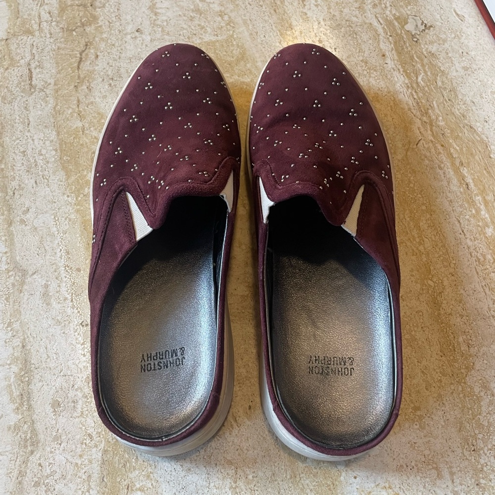 Johnston & Murphy Emilie Slip On Sneaker Suede Mules - Picture 6 of 9
